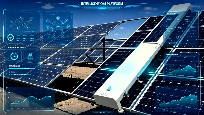 Wall-mounted PV cleaning robots
