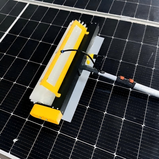handheld rolling photovoltaic panel scrubber brush – factory wholesale solar cleaning machine